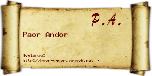 Paor Andor névjegykártya